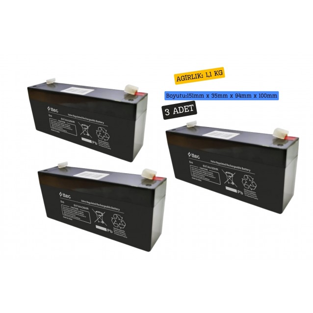 TTEC 6V 7Ah Akü 3 Adet TTEC 6V 7Ah Akü 3 Adet